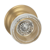 Omnia 566TD Glass Door Knob Set with Traditional Rose Satin Brass (US4)