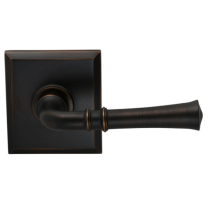 Omnia 785RT-15 Traditional Door Lever Set with Rectangular Rose Timeless Bronze (TB)