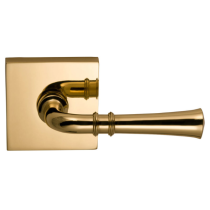 Omnia 785SQ-3 Traditional Door Lever Set with Square Rose Polished Brass (US3)