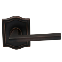 Omnia 925AR-15 Contemporary Door Lever Set with Arched Rose Tuscan Bronze (TB)