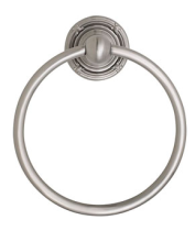 Emtek 2601 Brass Towel Ring with Ribbon and Reed Rose Satin Nickel (US15)