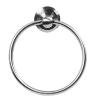 Emtek S7300 Stainless Steel Towel Ring with Beveled Rose Brushed stainless Steel