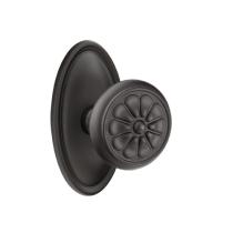 Emtek Petal Door knob with #12 Rose Flat Black Patina (FB)