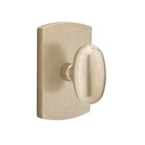 Emtek Bronze Egg Door knob with #4 Rose Tumbled White Bronze (TWB)
