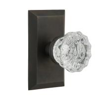 Nostalgic Warehouse Studio Plate with Crystal Knob Oil Rubbed Bronze (