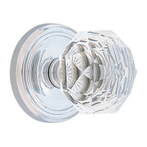 Emtek Diamond Crystal Door knob with Regular Rose Polished Chrome (US26)