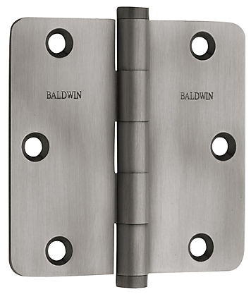 Baldwin Brass 3 1/2" x 3 1/2" Radius Corner Hinge Antique Nickel (151)