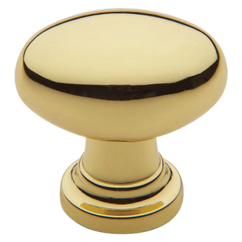 Baldwin Oval Cabinet Knob (4910, 4913) Unlacquered Brass