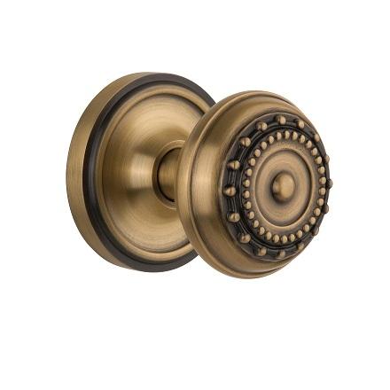 Nostalgic Warehouse Meadows Knob Privacy Mortise with Classic Rose Antique Brass