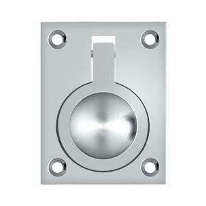 Deltana FRP25 Solid Brass Flush Ring Pull Polished Chrome