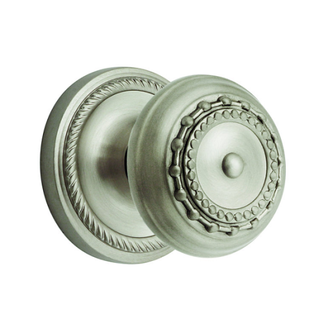 Nostalgic Warehouse Meadows Knob Privacy Mortise with Rope Rose Satin Nickel
