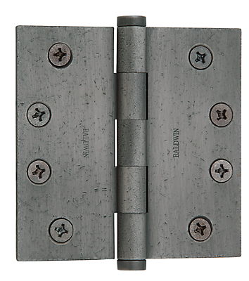 Baldwin Brass 4" x 4" Square Corner Hinge Distressed Antique Nickel (452)