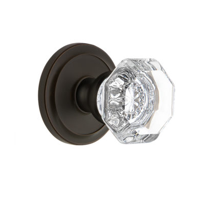 Grandeur Chambord Knob with Circulaire Rose Timeless Bronze