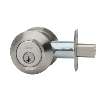Omnia D9000 Modern Auxiliary Deadbolt Brushed Stainless Steel (US32D)