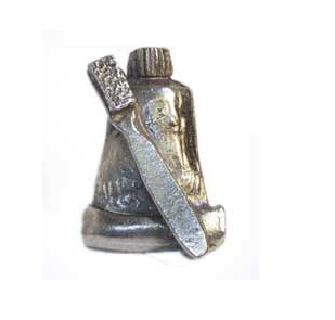 Emenee MK1121 Toothpaste & Brush Cabinet Knob in antique matte silver (AMS)