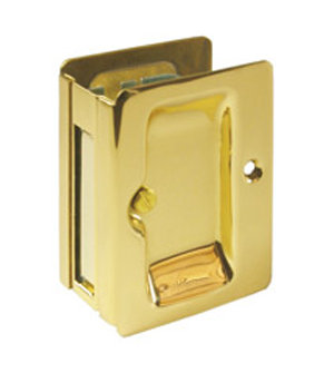 Deltana SDPA325 Heavy Duty Passage Pocket Door Lock in Polished Brass (US3)