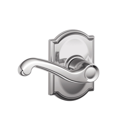 Schlage F10 FLA 625 CAM Camelot Collection Flair Passage Lever Bright Chrome 