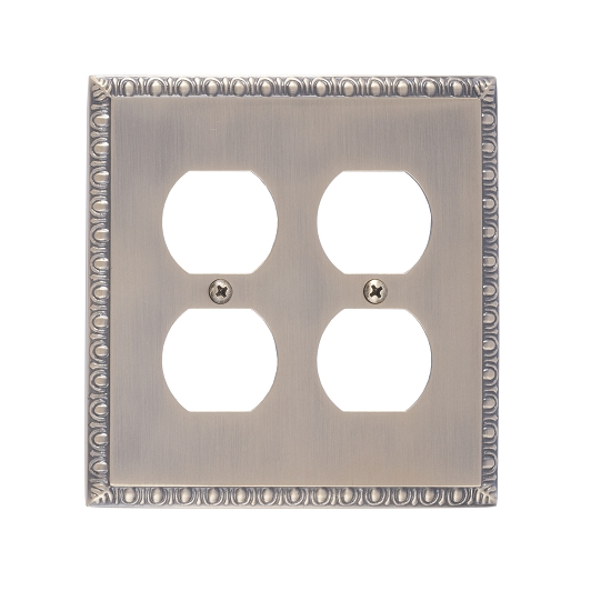 Brass Accents M05-S7560-609 Egg & Dart Double Outlet Plate