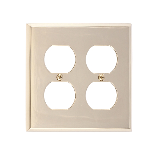 Brass Accents M07-S4560-605 Quaker Double Outlet Plate