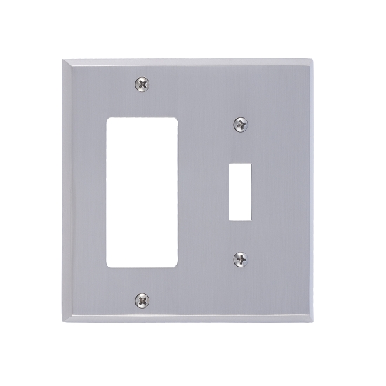 Brass Accents M07-S4571-619 Quaker Double-Single Switch and Single GFCI 