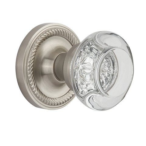 nostalgic warehouse knob crystal rope clear round knobs rosette mortise privacy porcelain lock door nickel satin sn lowpricedoorknobs retail