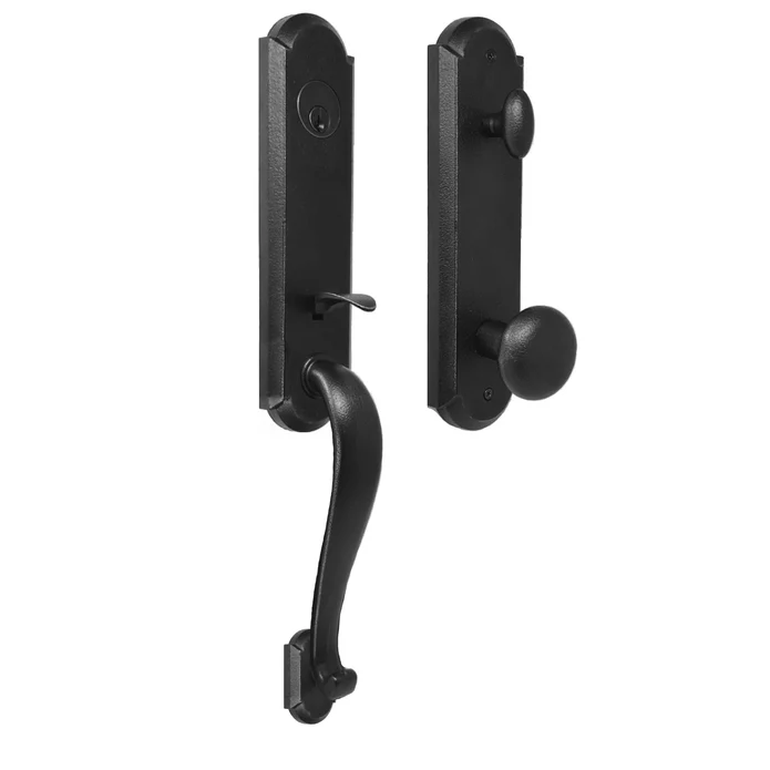 Molten Bronze Single Cylinder Oil-Rubbed Bronze Stonebriar Door Handleset with Wexford Knob