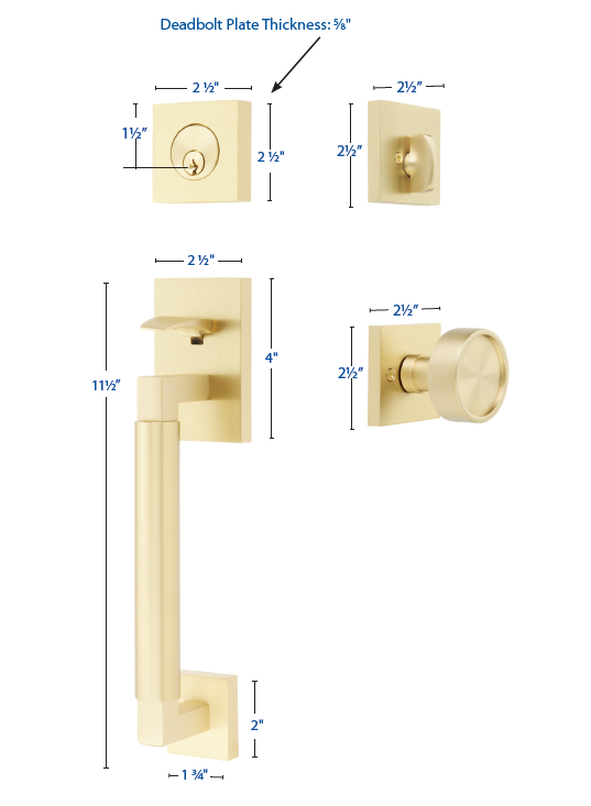 Emtek 4217 Hercules Handleset Dimensions