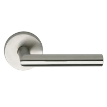 Omnia 12 Stainless Steel Door Lever Latchset Brushed Stainless Steel (US32D)