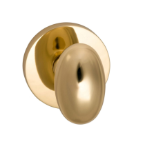 Omnia 434MD Egg Door Knob Set with Modern Rose Polished Brass (US3)