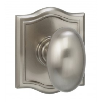 Omnia 434AR-15 Egg Door Knob Set with Arched Rose from the Prodigy Collection