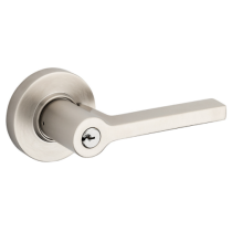 Baldwin Estate 5260 Square Keyed Entry Lever w/Round Rose Lifetime Satin Nickel (056)