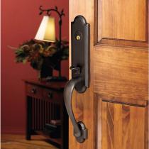 Baldwin Estate 85354 Boulder 3/4 Handleset Distressed Oil Rubbed Bronze 