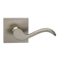 Omnia 895SQ Wave Door Lever Set with Square Rose Satin Nickel (US15)