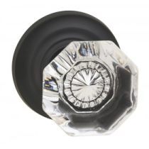 Omnia 955TD-10B Glass Door Knob Set with Traditional Rose 