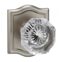 Omnia 955AR-15 Glass Door Knob Set with Arched Rose 