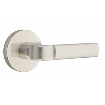 Emtek Aston Modern Lever Set with Disk Rose Satin Nickel