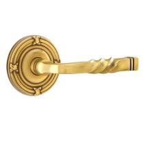 Emtek Santa Fe Door lever with Ribbon and Reed Rose French Antique (US7)