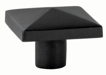 Emtek Sandcast Bronze Square Cabinet Knob 86145, 86146 Flat Black Patina