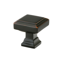 Emtek Brass Geometric Square Cabinet Knob 86295, 86296 Oil Rubbed Bronze (US10B)