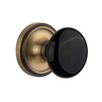 Nostalgic Warehouse Black Porcelain Knob Privacy Mortise Lock Classic Rose AB