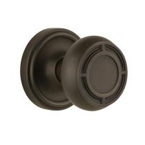 Nostalgic Warehouse CLAMIS Mission Knob Set with Classic Rose Oil Rubbed Bronze