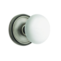 Nostalgic Warehouse Porcelain Knob Privacy Mortise with Classic Rose AP