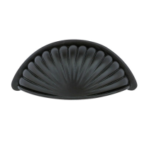 Emtek Tuscany Bronze Fluted Bin Pull 86232, 86233 Flat Black Patina (FB)