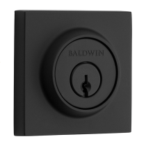 Baldwin Reserve Contemporary Square Deadbolt shown in Satin Black (190)