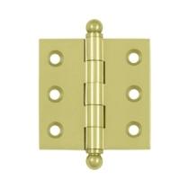 Deltana 2" x 2" Cabinet Brass Hinges w/Ball Tips (Pair) CH2020