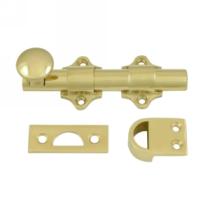 Deltana DDB425 Solid Brass Dutch Door Bolt in Polished Brass (US3)
