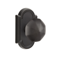 Emtek Octagon Door knob with #11 Rose Flat Black Patina (FB)