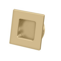 Deltana FPS234 Solid Brass Heavy Duty Square Flush Pull Brushed Brass