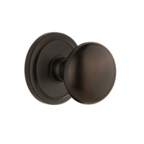 Grandeur Fifth Avenue Knob with Circulaire Rose Timeless Bronze 