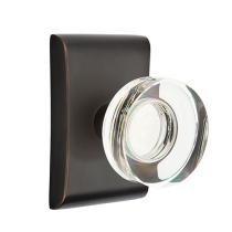 Emtek Modern Disc Crystal Door Knob Set with Neos Rosette Oil Rubbed Bronze